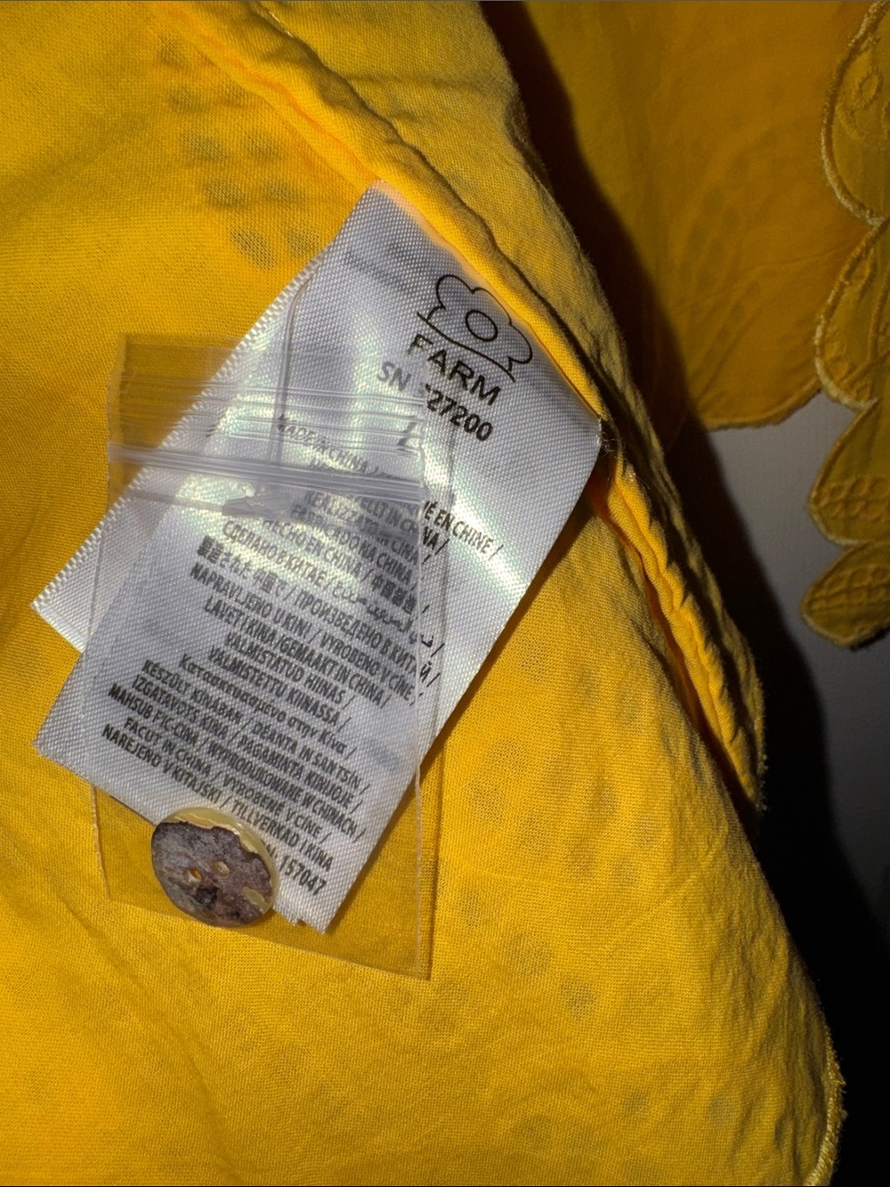 FARM Rio Yellow Scalloped Eyelet Cropped Camisole - Picture 3 of 8